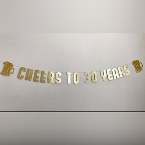 30th Birthday Cheers to 30 Years Pre-strung Banner